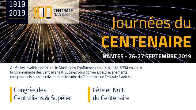 Congrès des Centraliens et Supélec 2019 - Ouverture des inscriptions
