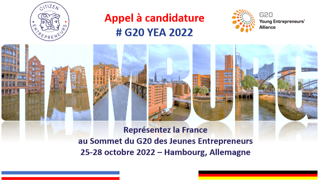 Appel à candidature - Sommet du G20 des Jeunes Entrepreneurs 2022 -Hambourg 25-28 octobre 2022