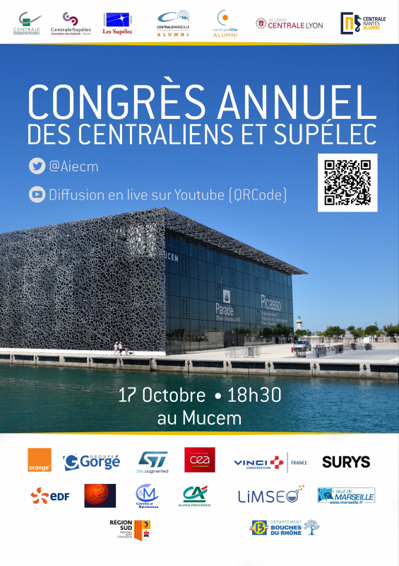 Congrès annuel des Centraliens et Supélec le 17 octobre au Mucem à Marseille - Suivez-le en streaming !